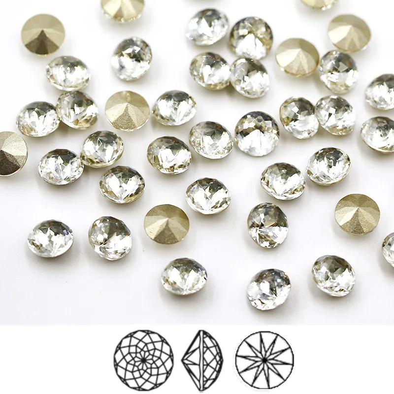 

Paso Sico Top Quality 8mm 10mm Crystal Shiny K9 Glass Dome Round Rhinestone for Nail Art Supplies