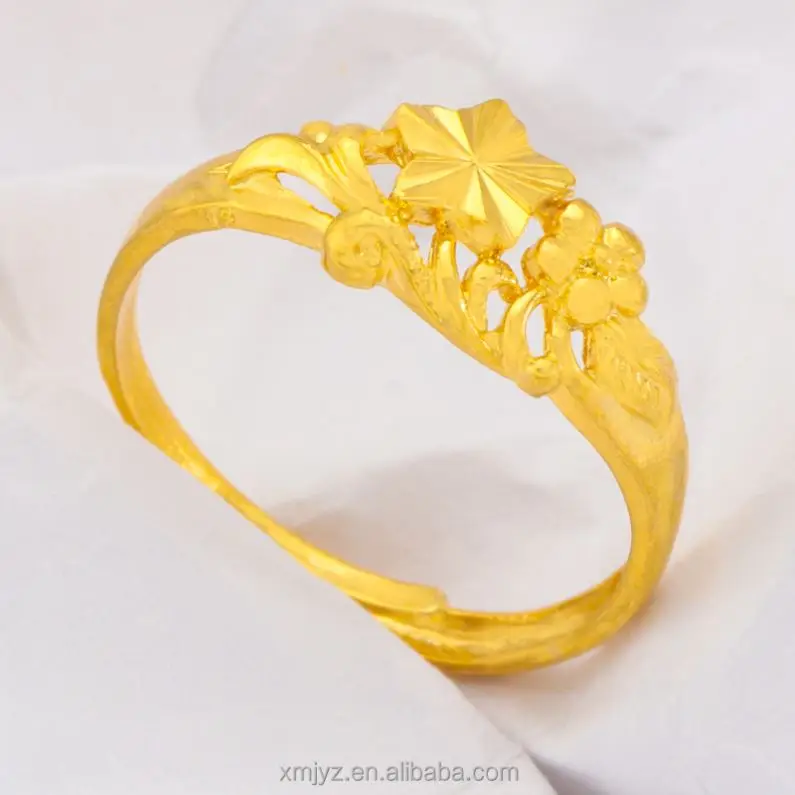 

Cross-Border New Style Brass Gold-Plated Five-Pointed Star Ring Female Korean Style Simple Ring Jewelry Wholesale