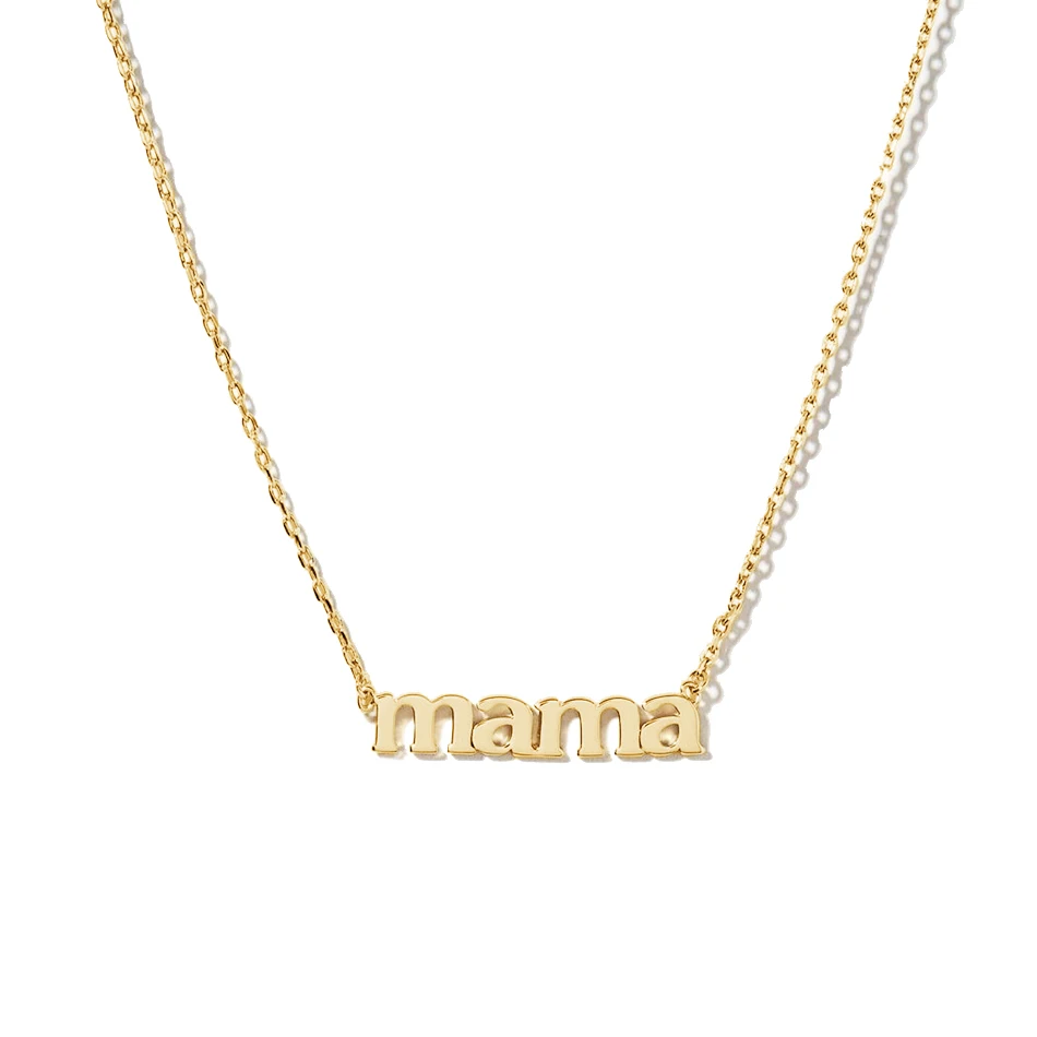 

minimalist Mother's Day gift 925 sterling silver dainty 18k gold plated jewelry mama necklace