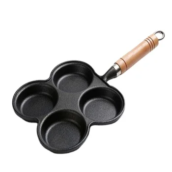 

Factory Sell Direct Square Shape 4 cups iron cast non stick omelet frying pan, Customized color