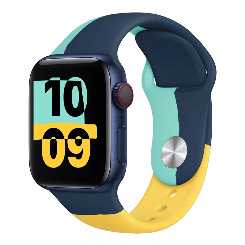 

Rubber fitness solo loop strap for apple watch series 6 5 se 4 3 2 1 Silicone Sport iwatch band 44mm 42mm 40mm 38mm, Multi colors