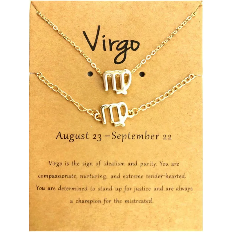 

Gold Long Chain Zodiac Sign 12 Zodiac Pendant Choker Necklace Astrology Horoscope Star Sign Zodiac Bracelet