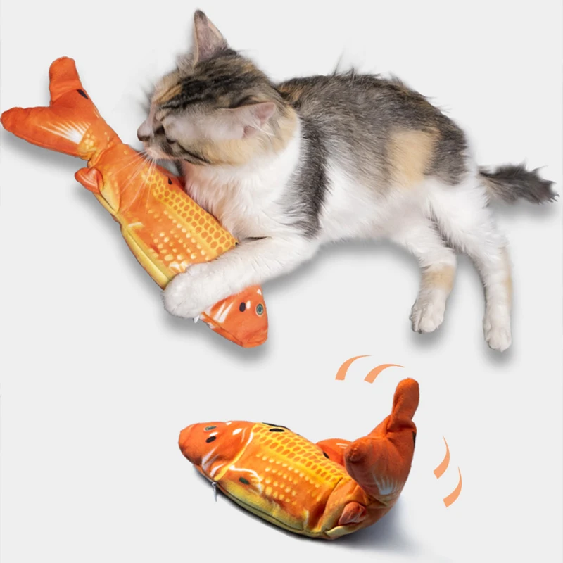 

Funny Durable Cat Playing Electric Moving Fish Floppy Toy USB Chargeable Swing Cat Interactive Cat Fish Toy