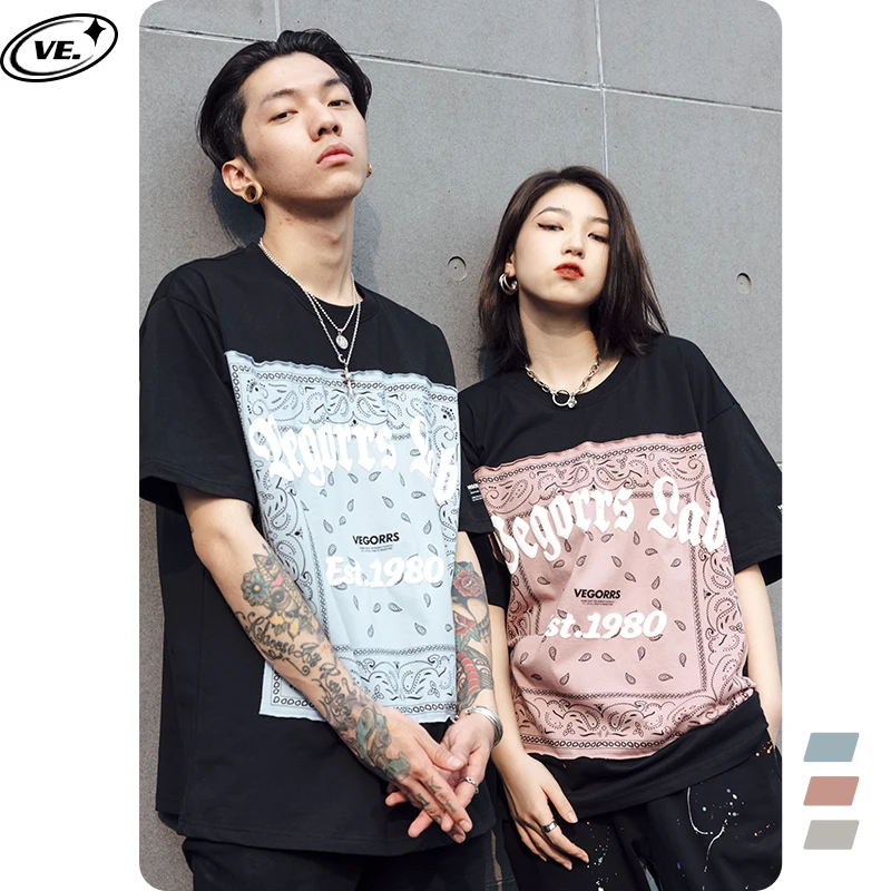 

2021 Multiple Color Casual Screen Logo paisley Bandana Custom Digital Plain Tshirt Printing For Man Hip Hop
