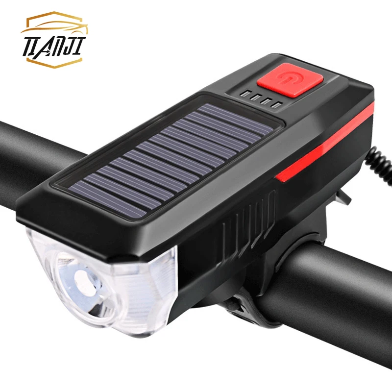 

Bike Solar Light Rechargeable Flashlight for Night Riding Mountain Bicycle Solar Headlight