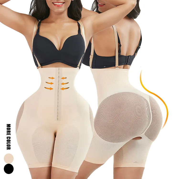 

New Arrival Skin-Friendly High Waist Tummy Control Shapewear Hexin Technology Seamless Body Shapers, Black/skin