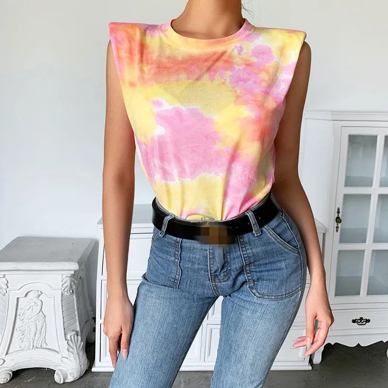 

FS1209D summer women sexy Tie Dye Tops Casual T Shirts