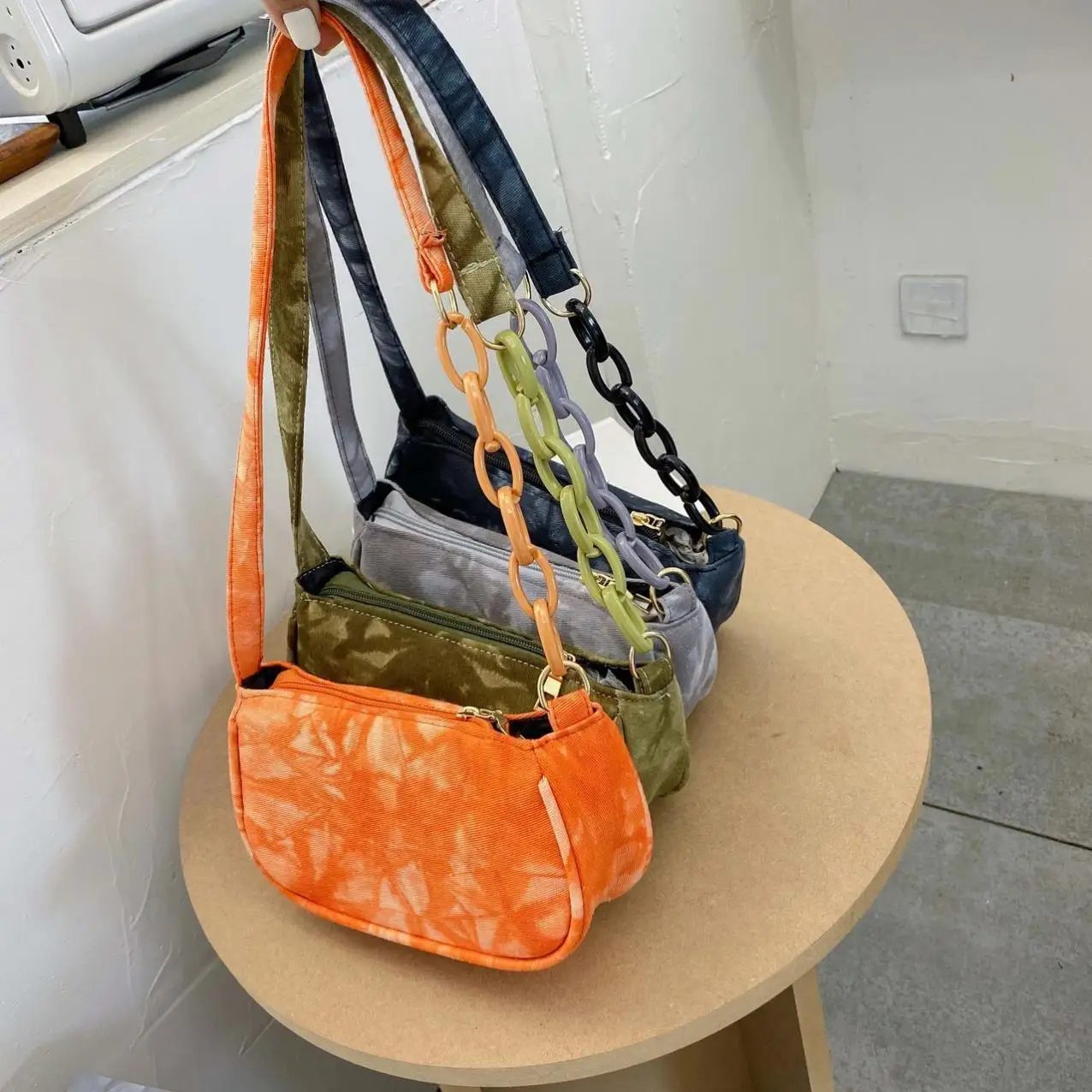 

Luxury Jelly Purses And Handbags For Women Tie-dye Orange Shoulder Bag Cute Handbag Vendors Fashion Shoulder Handbag 2021