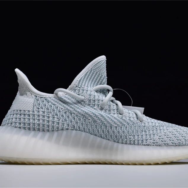 

yeezy + high + quality womens non reflective white cloud blue color 350 v2 casual tenni yeezee sneakers Hombre trainers for men