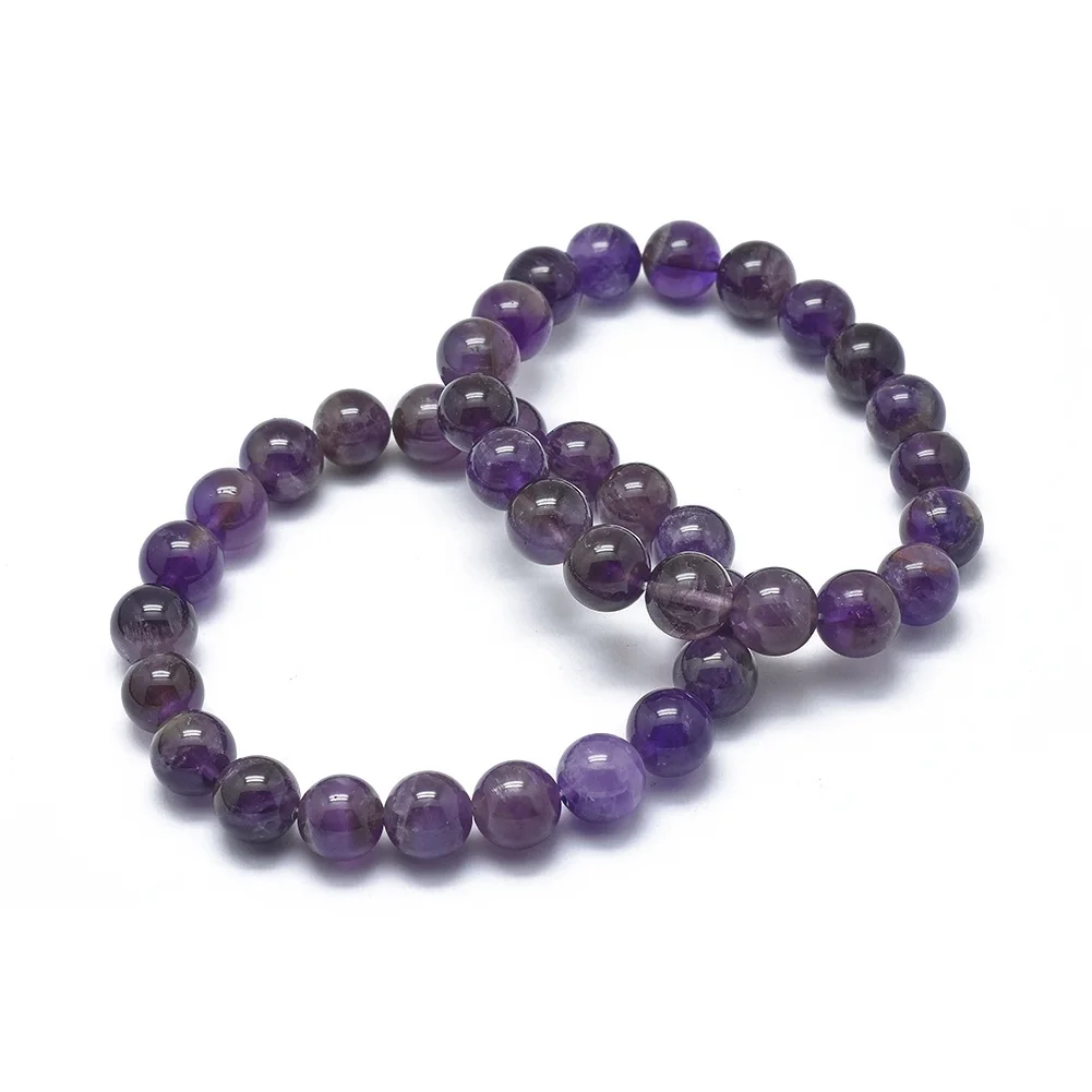 

PandaHall 10mm Natural Round Amethyst Bead Stretch Bracelets