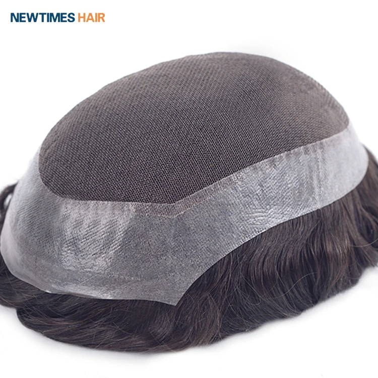 

Australia newtimeshair french lace with pu around medium density 100% human hair system men toupee