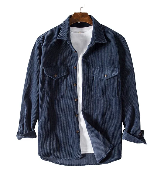 

Super Fashion High Quality Long Sleeve Corduroy Shirt For Men, Custom color