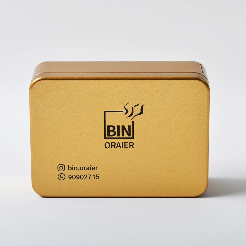 Wholesale 14*10*4.5cm Custom Gold  Rectangular Metal Tin Box for Candy Chocolate Packaging