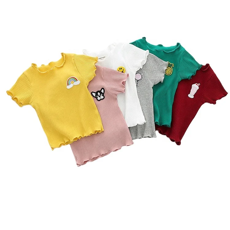 

Hot Sale Simple Style Solid Color Children T-shirt For Kids Girl