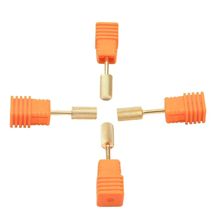

Wholesale accessories manicure Alloy small barrel clean cuticle gold carbide nail drill bit for women