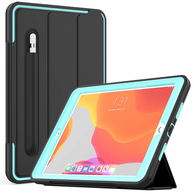 

For iPad 10.2 inch 2019/2020 tablet case with auto sleep and wake for iPad generation 7th 8th black color