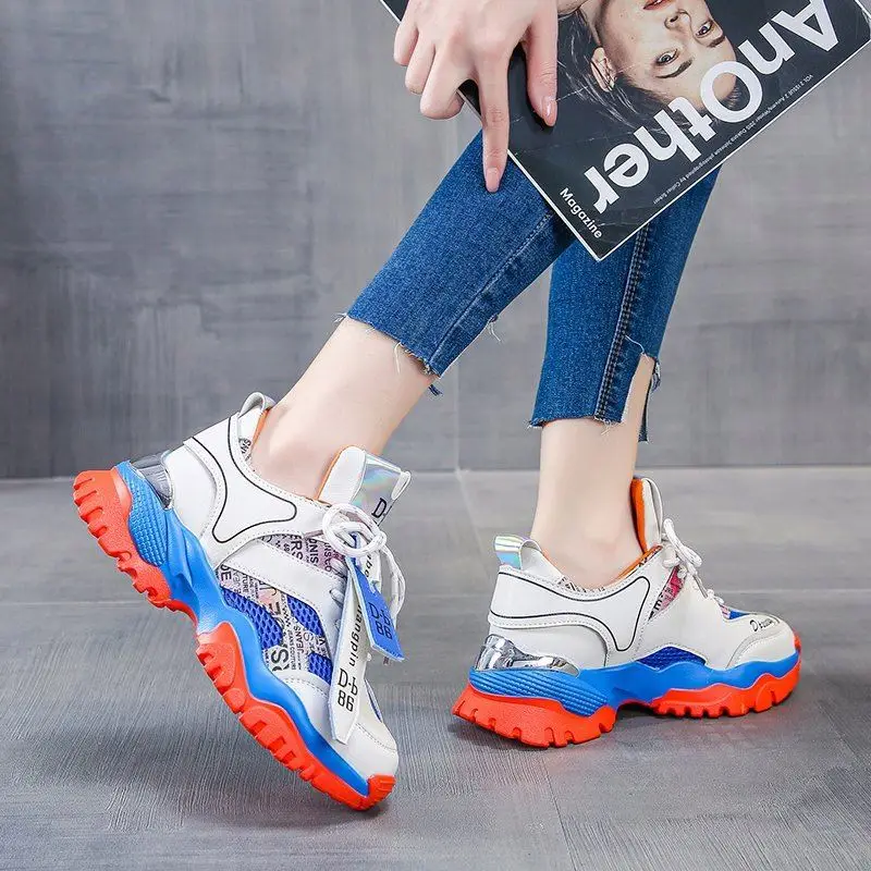 

2020 new fashion wedges casual shoes female chunky shoes ladies women sneakers, As picture or customized