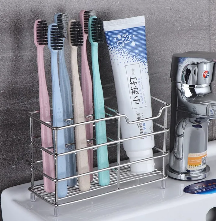 Stainless Steel Toothpaste Toothbrush Holder Case Stand Bathroom Organizer F3 