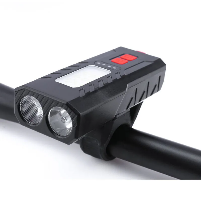 

USB Rechargeable LED 1200 Lumens MTB Front Lamp Headlight Ultralight Flashlight Bike Light Rainproof, As shown
