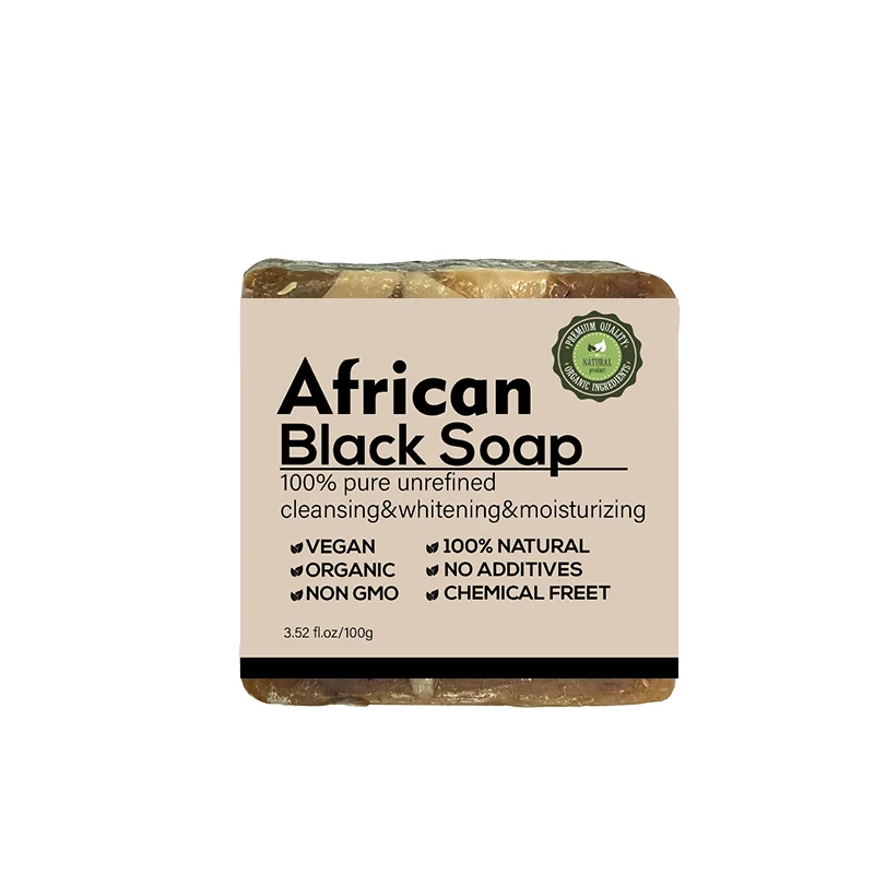 

Original Manufacturer Wholesale Raw African Black Soap Organic Natural Anti-Acne Face And Body Wash Handmade Soap, Brown