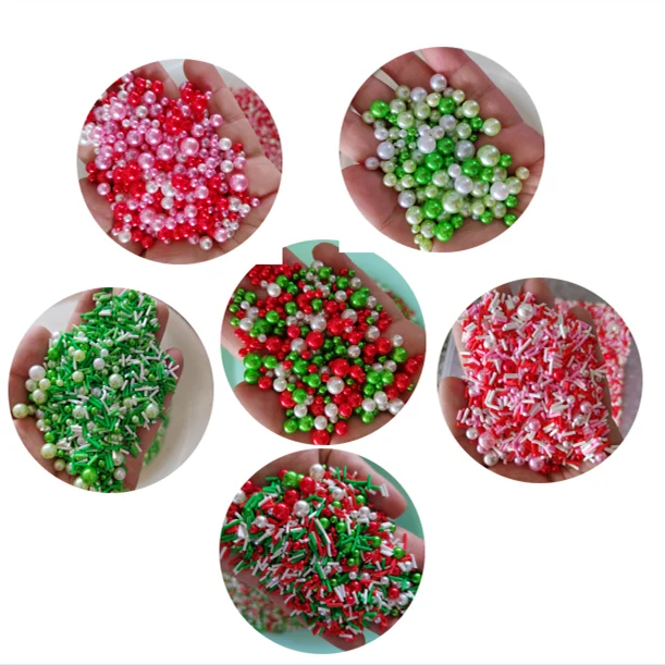 

Mix Christmas Colorful Pearls Slices Polymer Clay Sprinkles For Crafts Slime Filler DIY Tiny Cute Klei Particles Accessories
