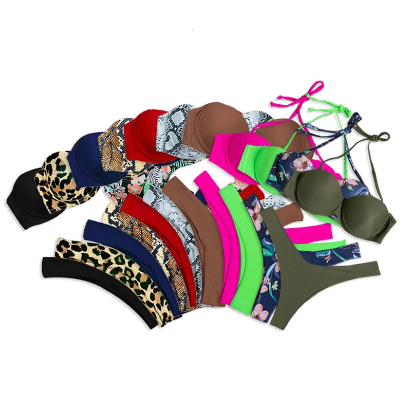 

OEM ODM Available Eco friendly Summer Super Sexy Bikini Lady Print Women Triangle Tankini Young Girls Thong Knitting Swimsuit