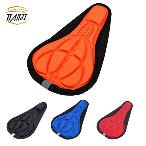 

Bicycle Saddle 3D Soft Cycling Seat Cover MTB Mountain Bike Thickened Sponge Pad Outdoor Breathable Cushion, Black/red/blue/orange