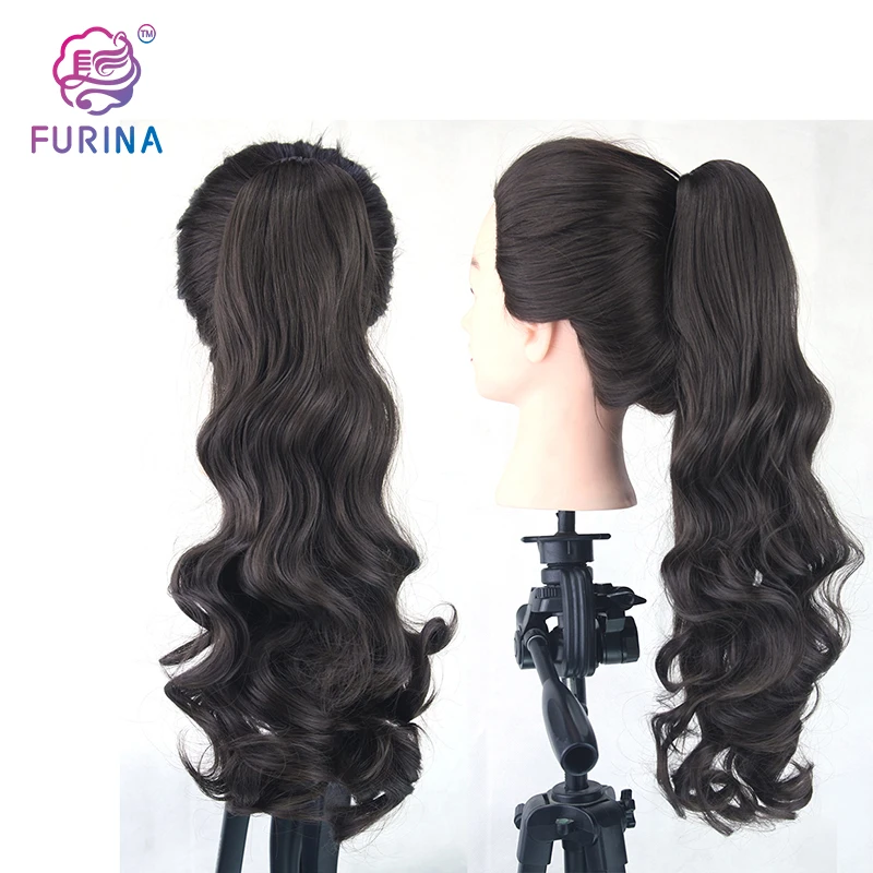 

ponytail hair extension synthetic black ponytail hair with clips for white girl, Pure colors/ombre color/ customized colors