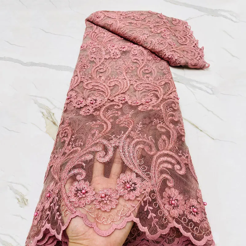 

High Quality Beaded Sequin Embroidery Bridal Wedding Lace Fabric In Stock For Women