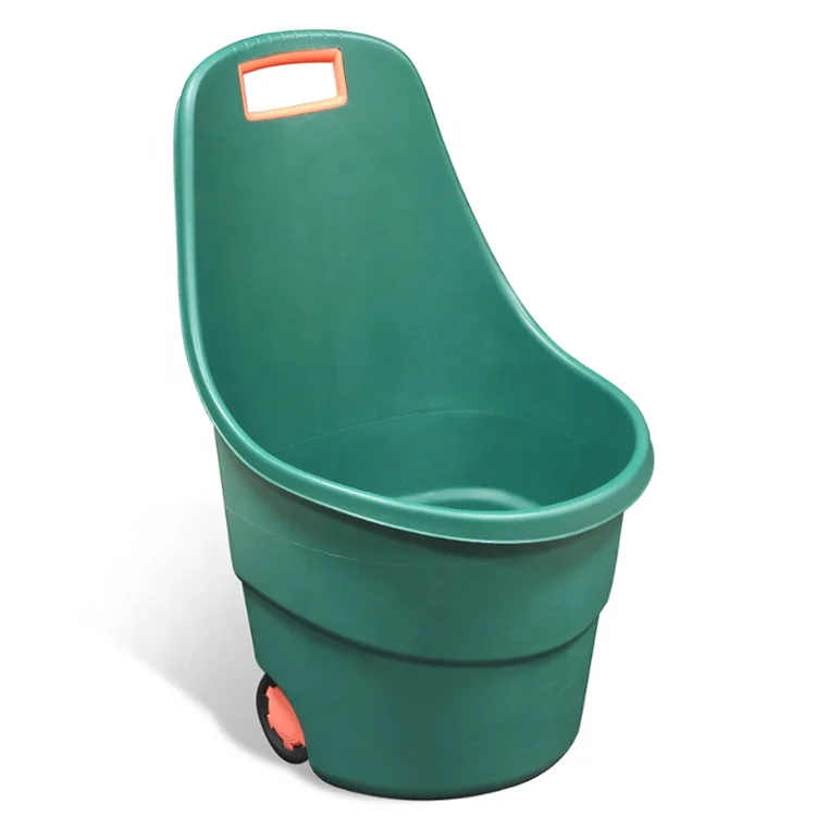 

Garden plastic leaf trolley carts moving buckets, Green