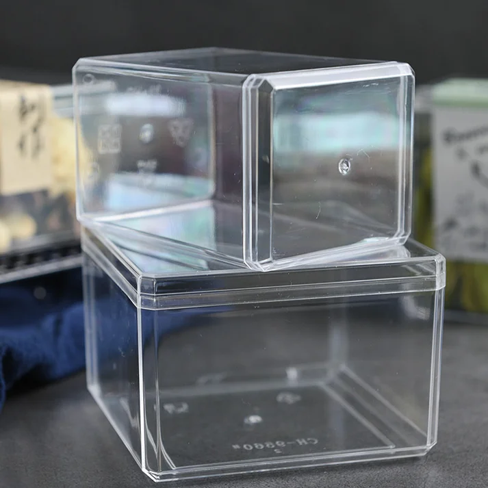 
PS transparent plastic rectangular food container /chocolate box / cookie container packaging 