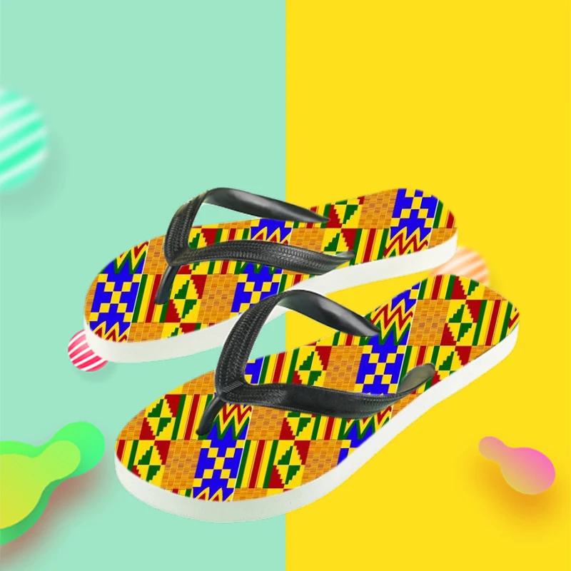 

Direct Sale Custom African Style Traditional Pattern PVC PI Slippers With Printing Men Flip Flops, Picture