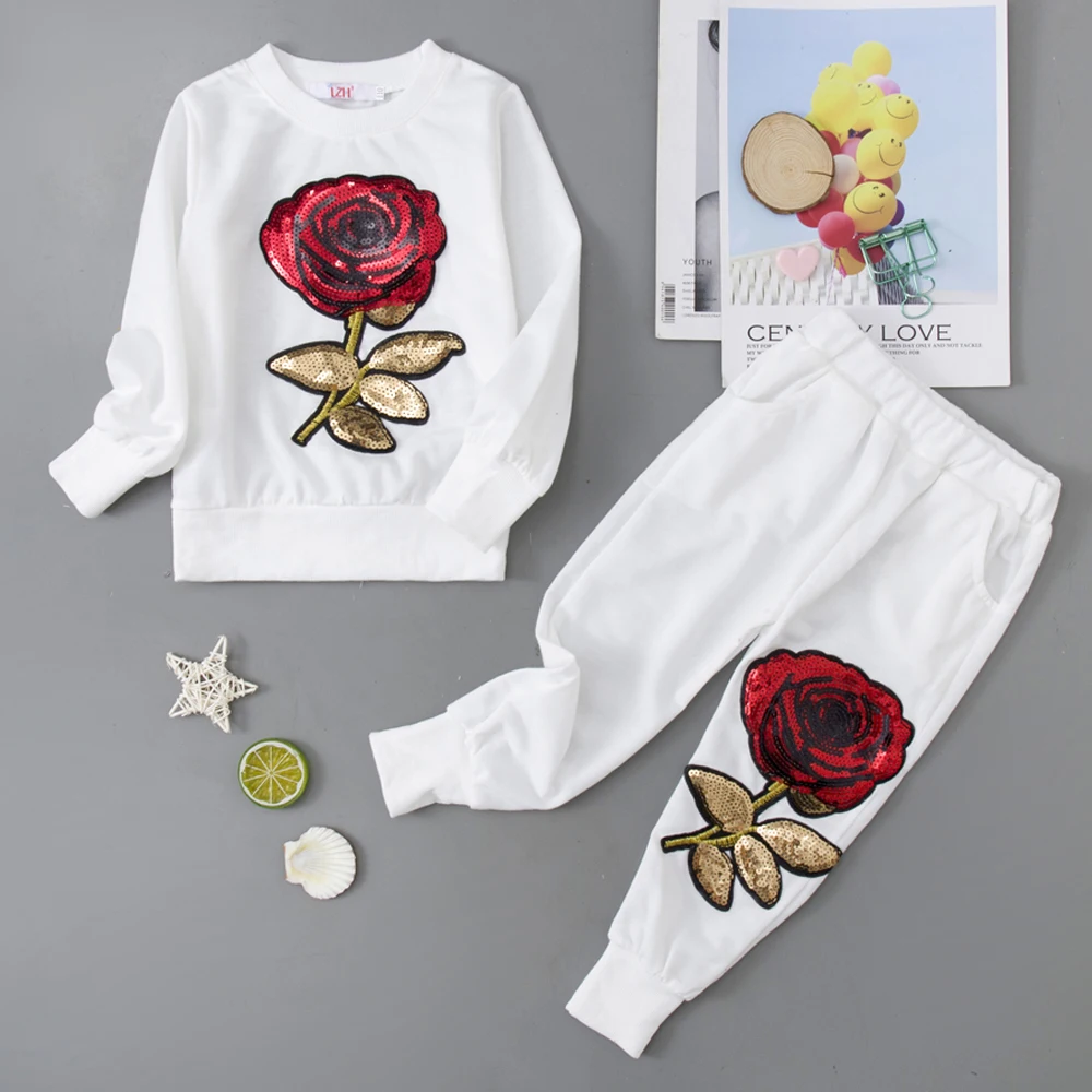 

LZH Children Kids Clothing Tracksuit Suit Toddler Girls Clothes 2pcs Outfits Baby Girls' Clothing Sets