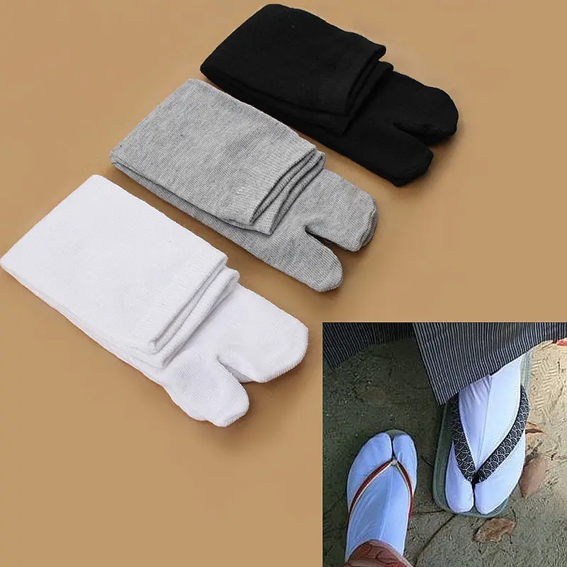 

High Quality Unisex Cotton Ninja Socks Japanese Style Kimono Flip Flop Slipper Sandal Split 2 Toe Tabi Foot Finger Socks, As the picture