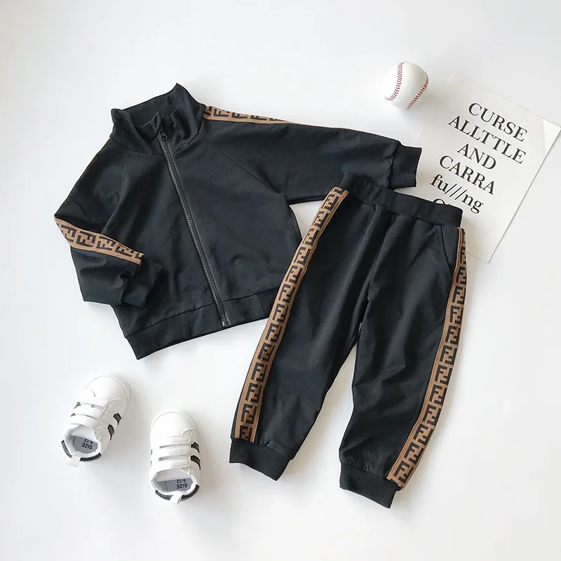 

Designer famous brand kids jogger sets Korean Kids Clothing Brand Boy Two-piece Set