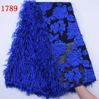 

2019 Latest French Nigerian Laces Fabrics With Stones Beaded Tulle Lace For Wedding Dress African Sequin Lace For Party 1789