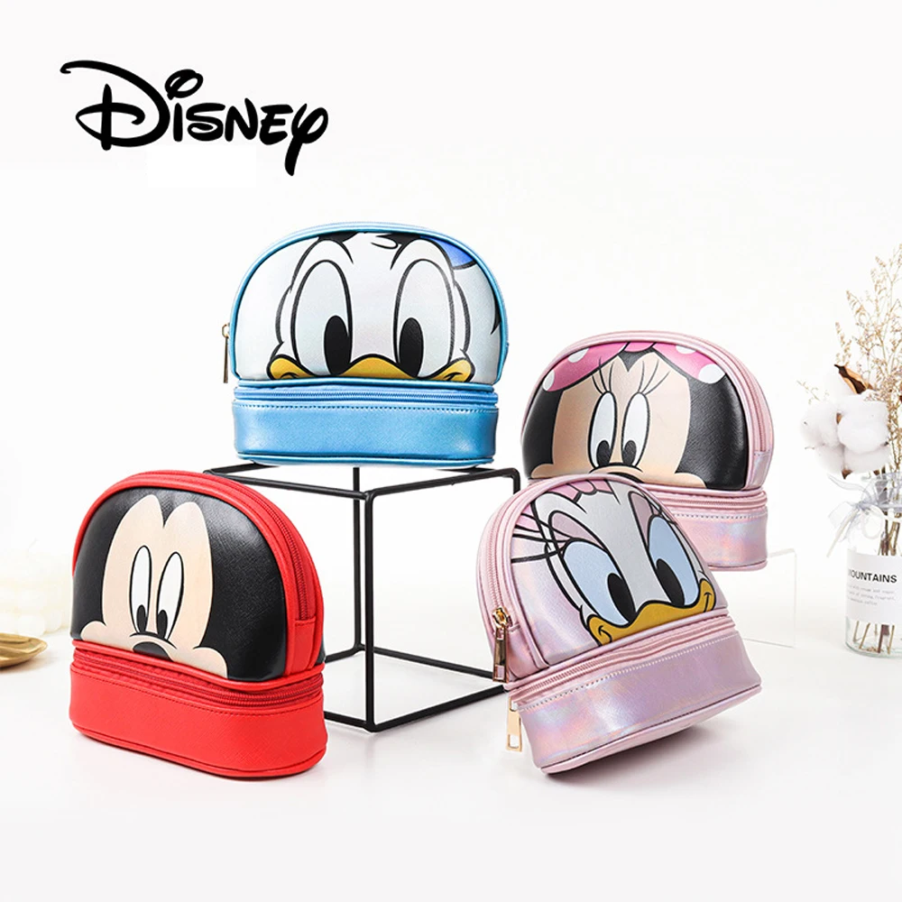 

Disney Original Mickey Mouse Makeup Bag Donald Duck Large Capacity Shell Bag Lady Handbag