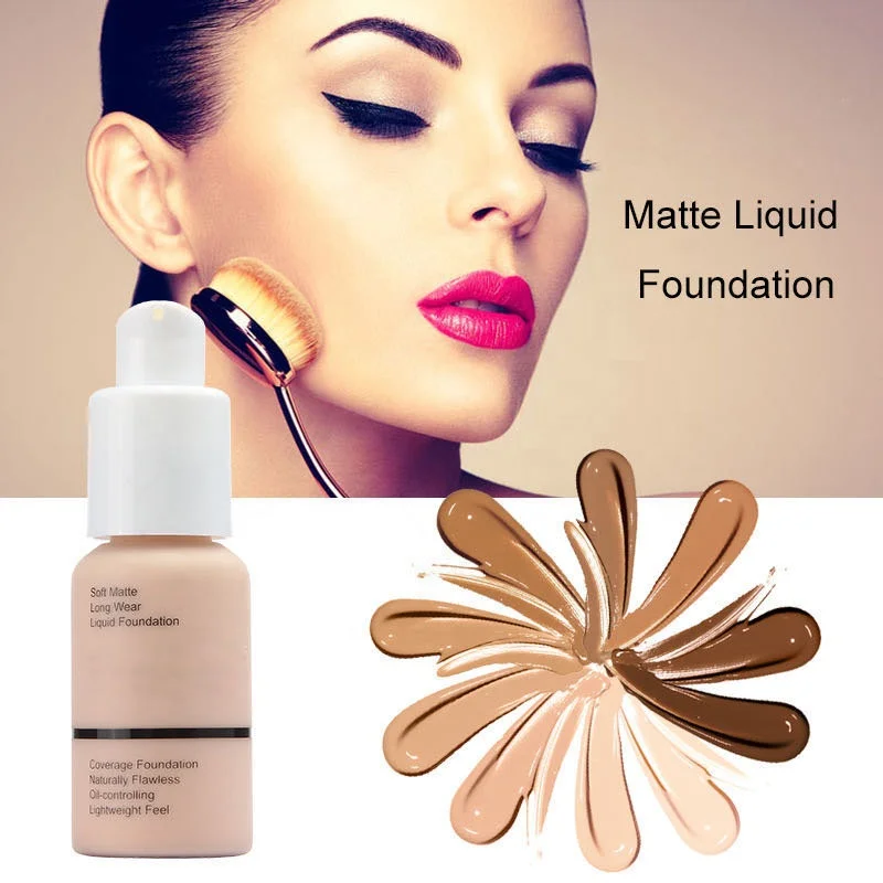 

Naturally oil controlling lightweight feel soft matte long wear liquid foundation, 10 colors