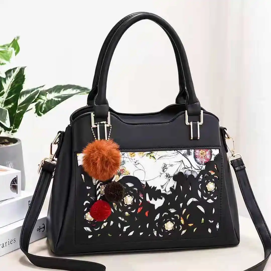 

DL093-30 Fashion handbag supplier bags women luxury ladies purse hand bag leather fashion handbag handbags, Black....