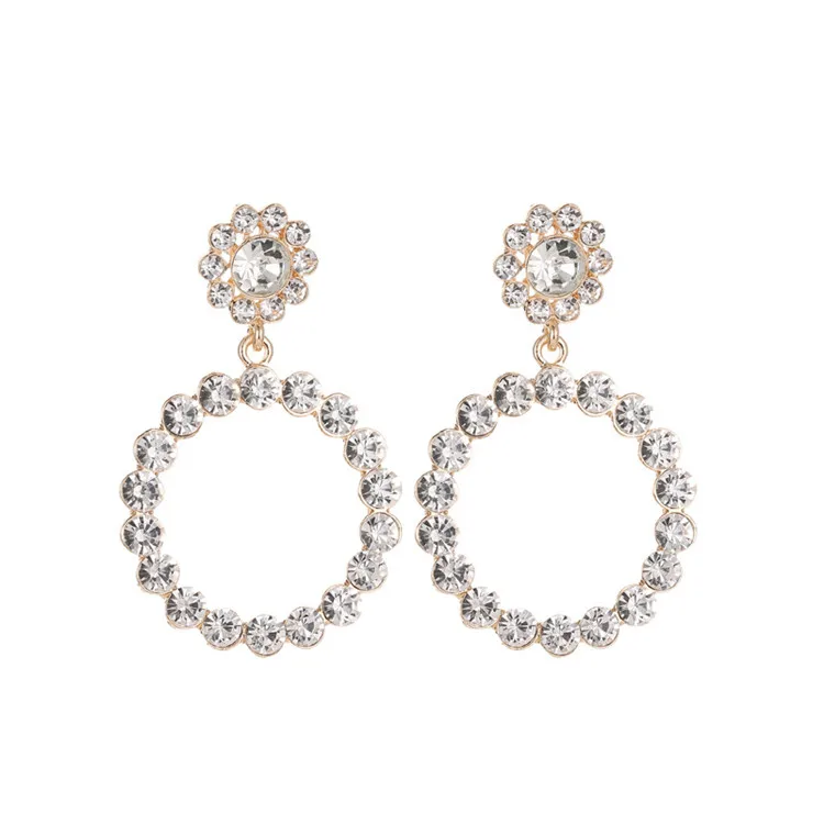 

European and American Baroque pearl circle earrings ins style geometric earrings, Picture shows