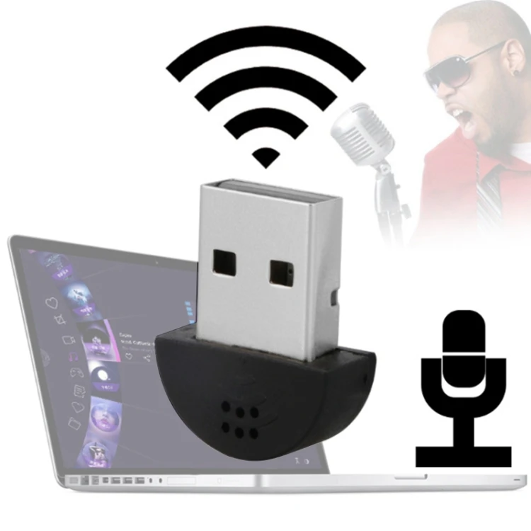 

Drop ship wireless mini microphone USB Mini Multimedia Recording Voice Microphone Compatible with PC
