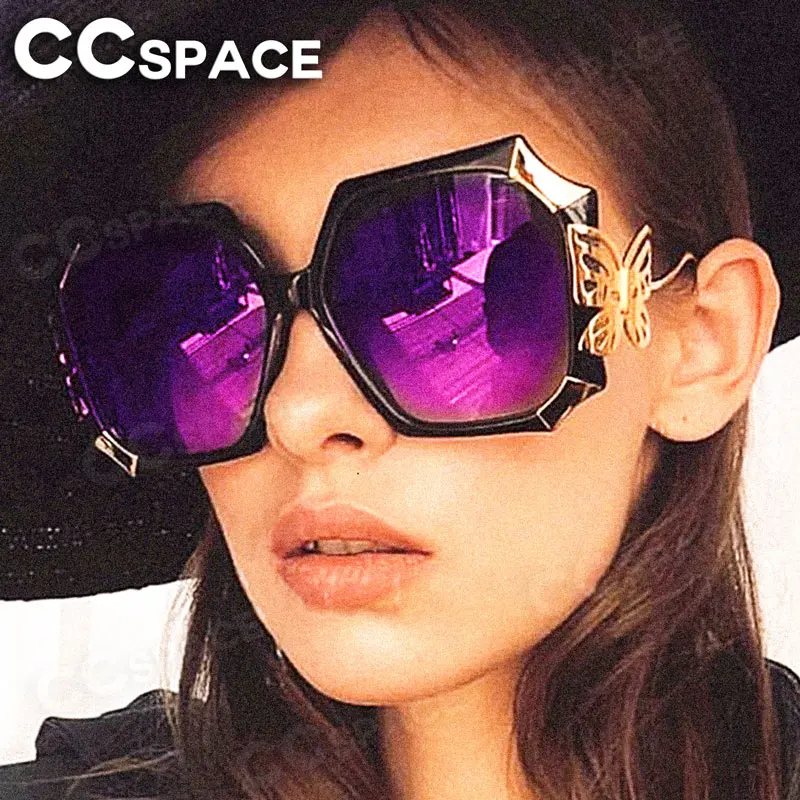 

49058 Butterfly Oversized Square Luxury Sunglasses Men Women Fashion Shades UV400 Vintage Glasses