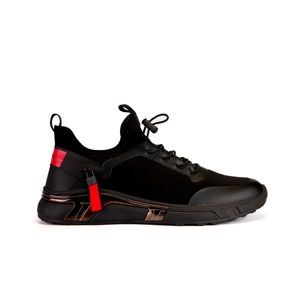 

Wholesale men footwear lace-Up casual breathable sport shoes custom shoe manufacturers, Black