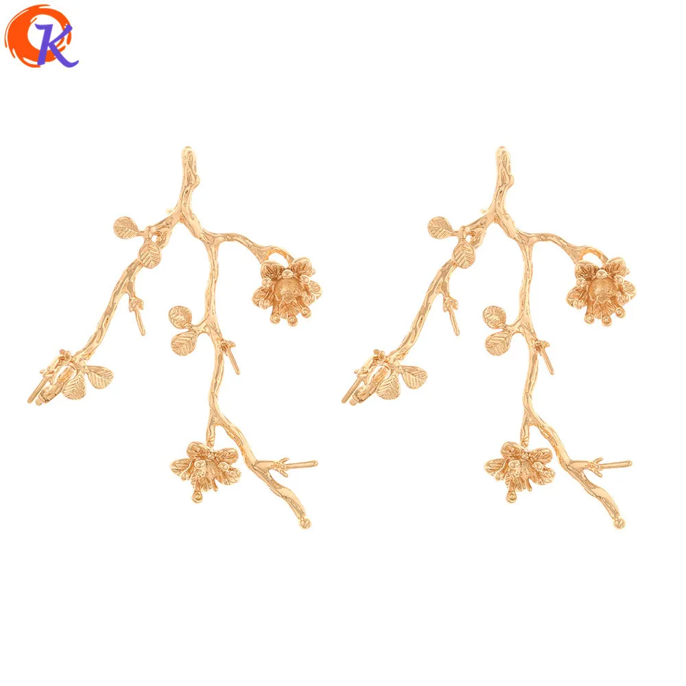 

Jewelry Accessories Cordial Design 20Pcs 36*59MM Jewelry Accessories Hand Made Earrings Connectors Flower Shape Copper DIY