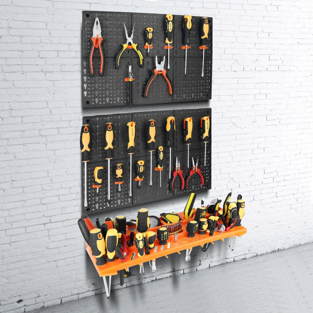 

VCAN Wall Tool Rack Pegboard Strong Tool Holder Tool Home Plastic Warehouse Storage Rack, Orange/red/black