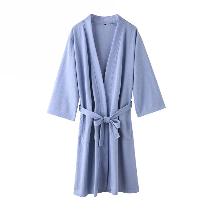 

100% Polyester Waffle bath Robe/Unisex Waffle Bathrobe Massage Robe, As shown