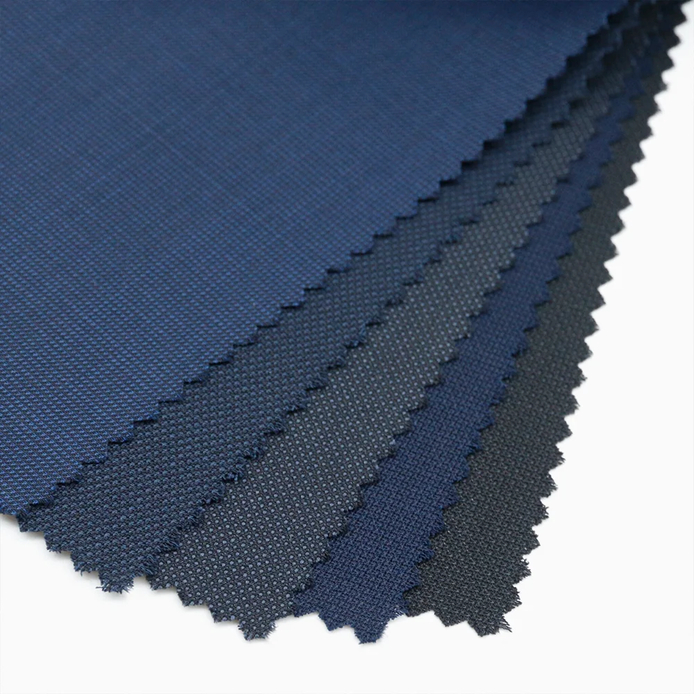Wholesale Italian Suit Fabric for Men RTS Worsted Merino Wool 50%W 50%P Woven Technique Jacket Usage RTS Suiting Fabric Garments