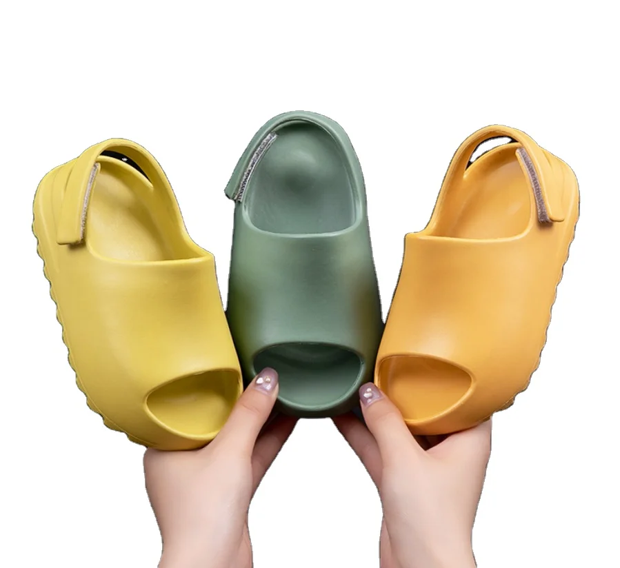 

Wholesale Kids Shower Sandal Slippers Quick Drying Bathroom Slippers Super Soft Sole Open Toe Baby Sandals, Yellow/black/green/beige/dark green