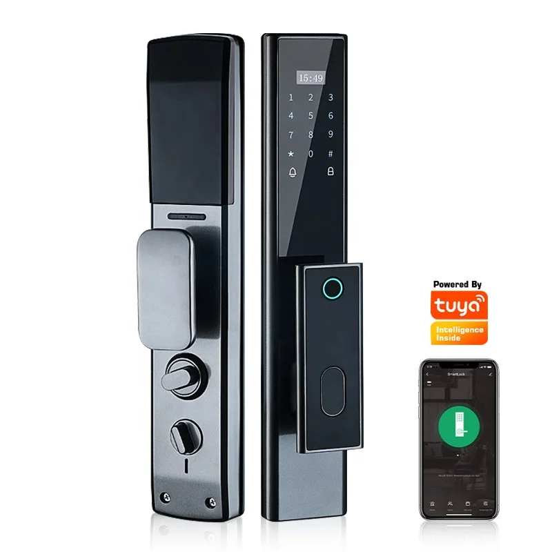 

Smart home Automatic biometric fingerprint lock smart door lock with Tuya Wifi Push Pull Handle