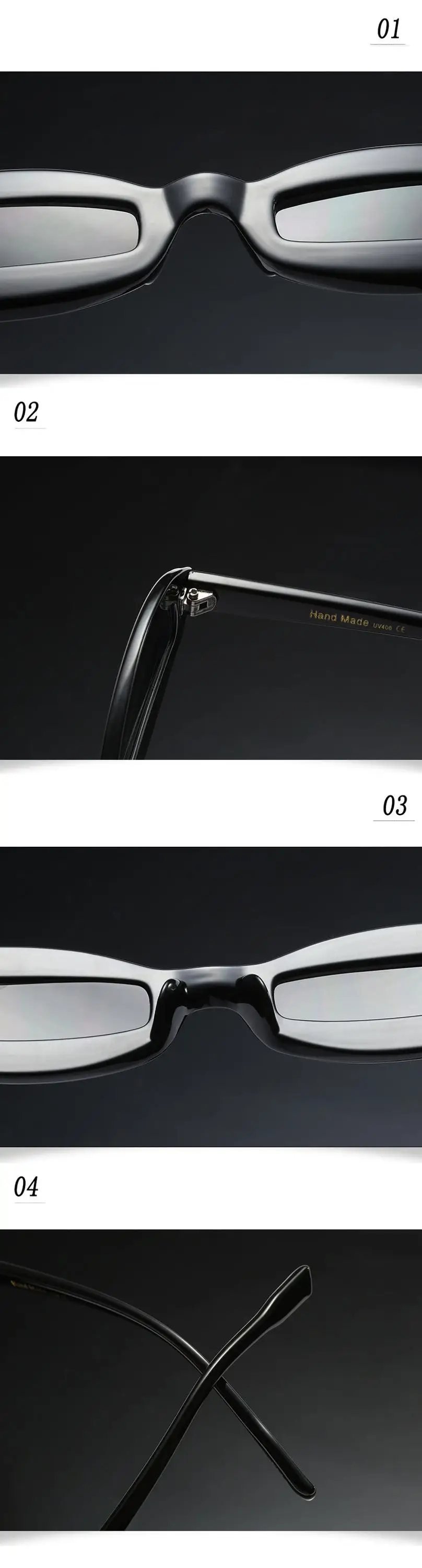 Trendy Designer Authentic Oval Frame Rectangular Lens Lady Sunglasses